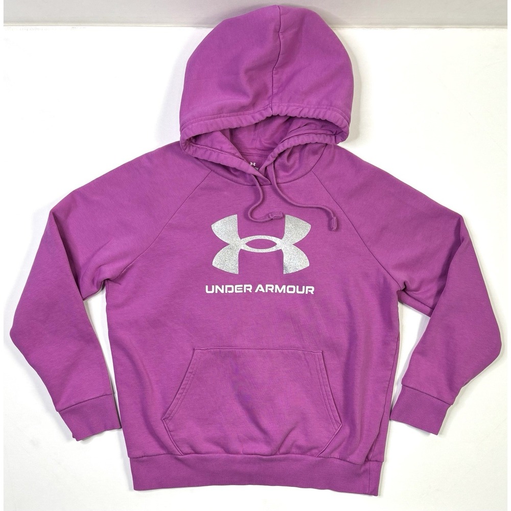 Under Armour Hoodie Women's Medium Purple Pullover Sweatshirt Logo Activewear